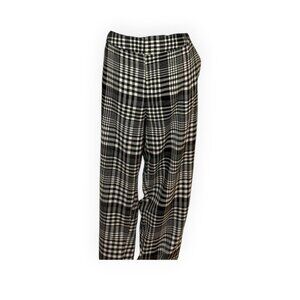 Cato Black & White Straight Leg Plaid Pants